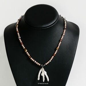 New - Necklace - N12 - Fresh water pearls, glass beads - One of a kind